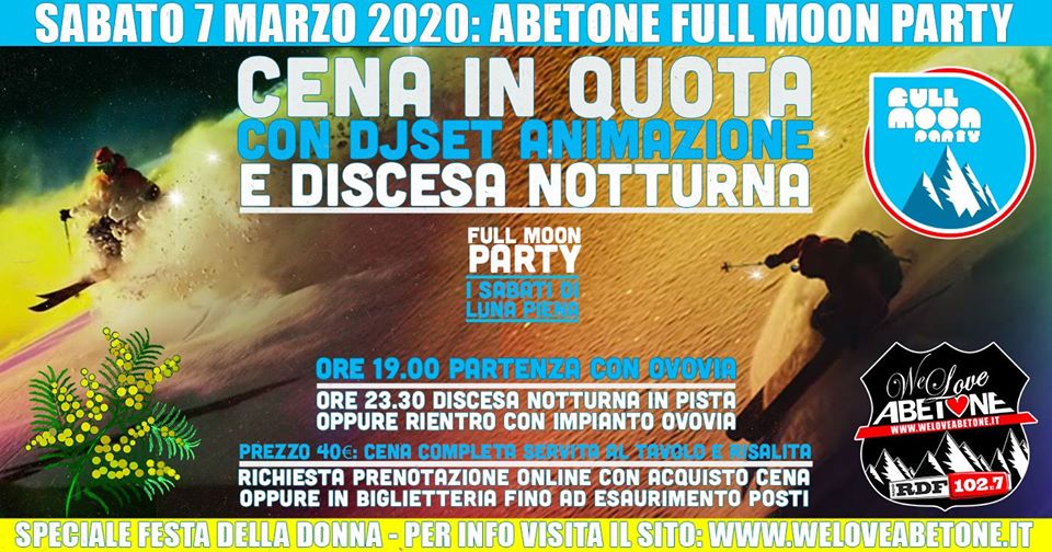 Full Moon Party: 7 marzo 2020 con Cena in Quota