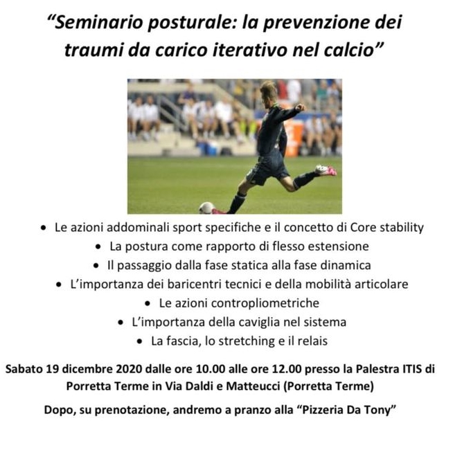 Seminario Posturale: la prevenzione dei traumi da carico iterativo nel calcio